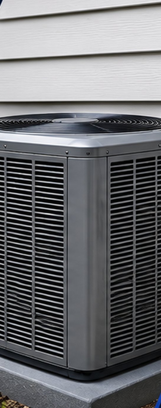 Outdoor condensing unit beside a home